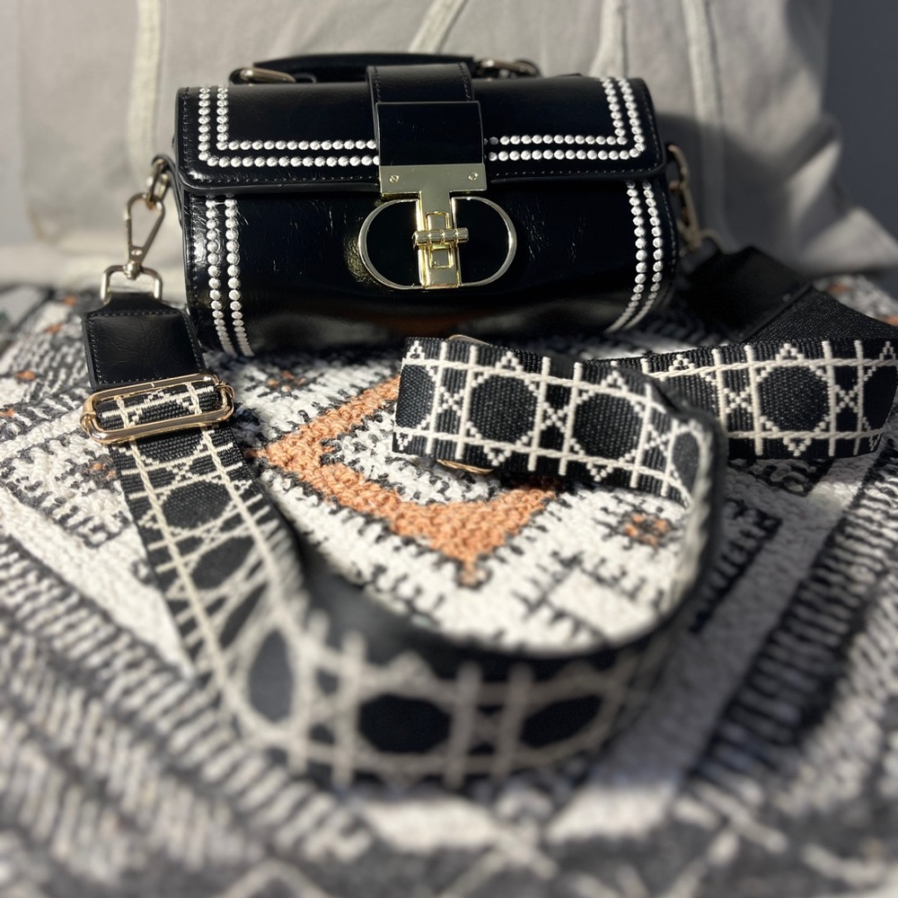 Elegant Black Designer Crossbody Bag